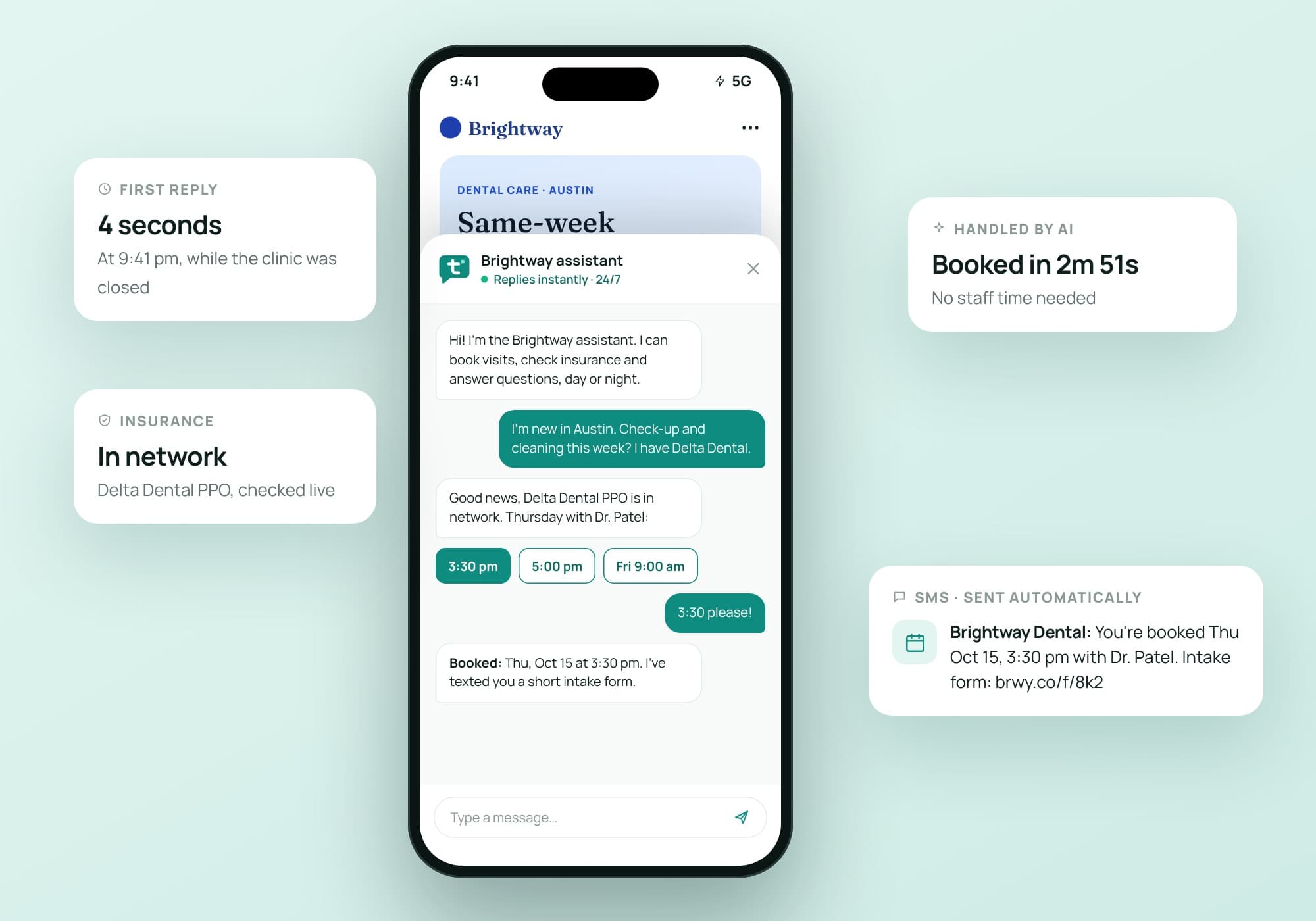 Tendra, Website chat on a phone